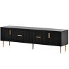 U-Can Modern TV Stand with 5 Champagne Legs - Durable; Stylish and Spacious; TVS Up to 75''