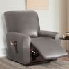 PU Leather Recliner Chair Cover 4-Pieces Waterproof Stretch Reclining Armchair Couch Slipcover Furniture Protector with Pockets